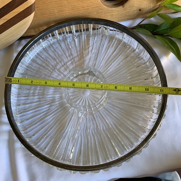 Vintage Cut Glass and Silver Serving Tray - Picture 10 of 11